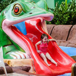 Children playing on slide in kids zone at Massanutten indoor water park