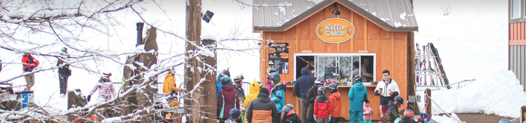 Waffle Cabin on the ski slopes