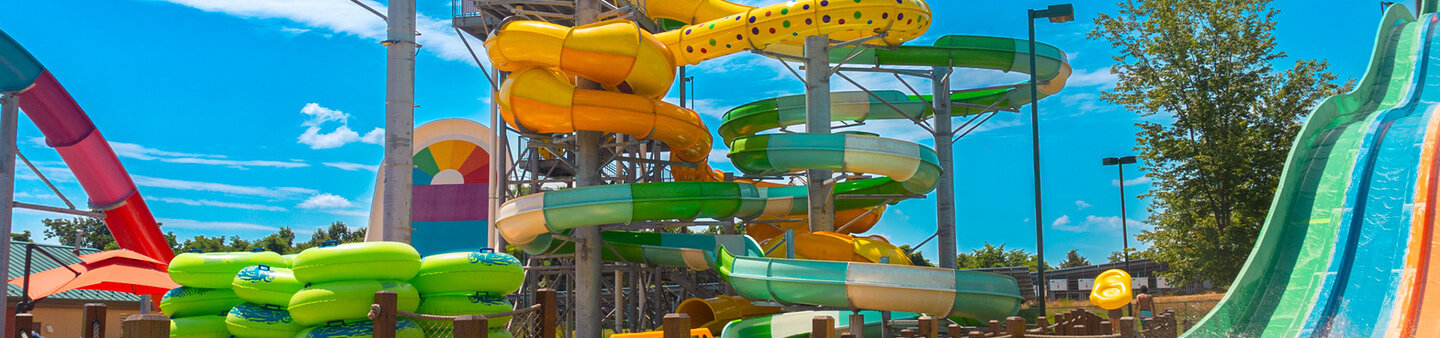 Covered tube water slide at Massanutten outdoor water park